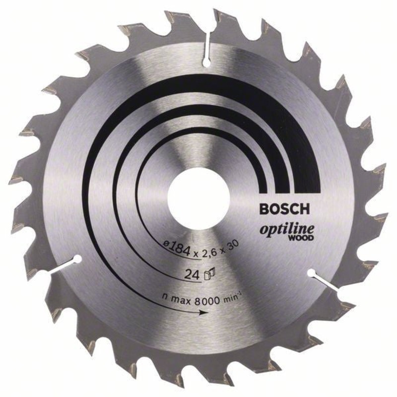 Bosch Optiline Wood circular saw blade 184 x 30 x 2.6 mm. 24 2608640610