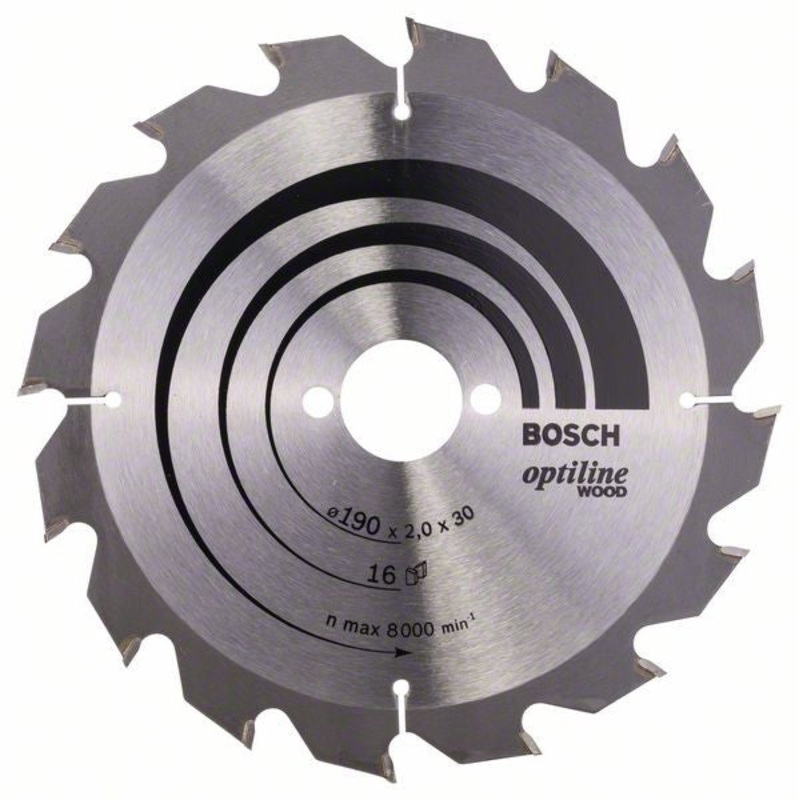 Bosch Optiline Wood circular saw blade 190 x 30 x 2.0 mm. 16 2608641184