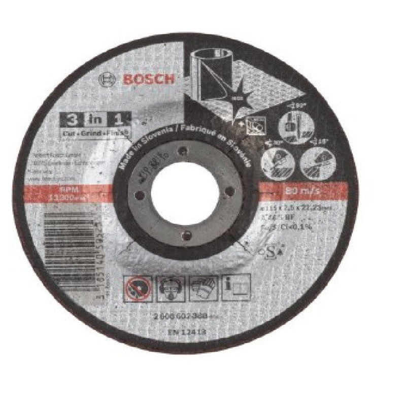 Bosch 3 in 1 cutting disc A 46 S BF. 115 mm. 2.5 mm 2608602388