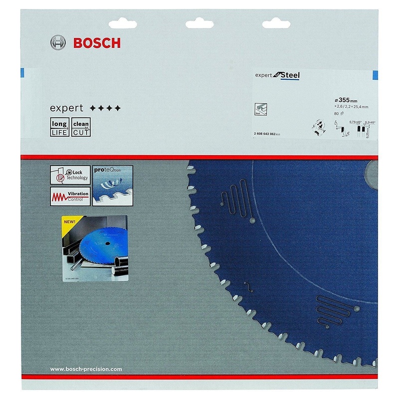 Bosch Circular saw blade Expert for Steel 355×25.4×2.6mm. 80T 2608643062