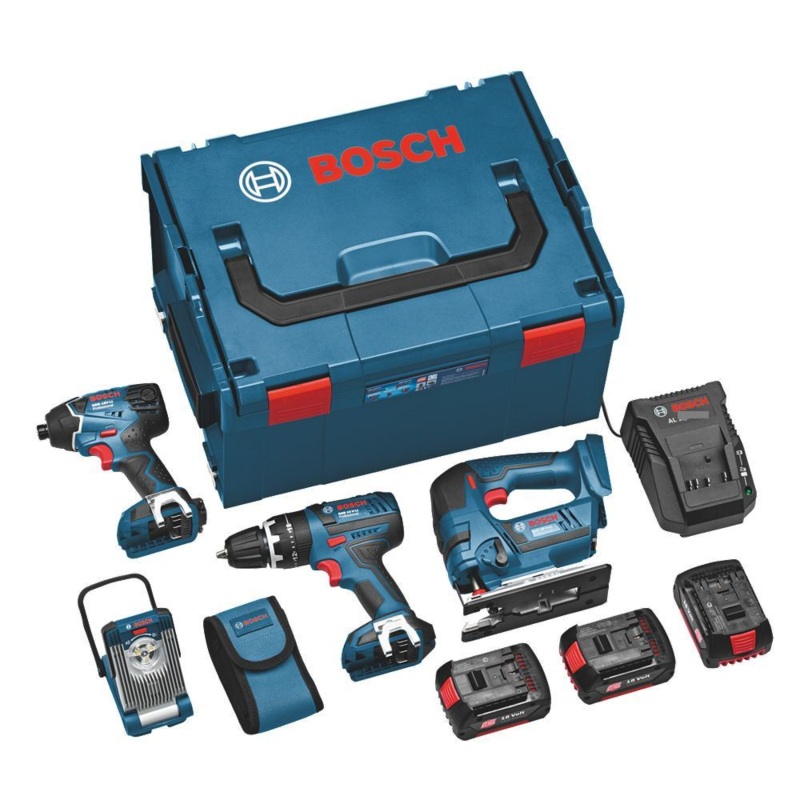 Bosch 18v 4 Piece Cordless Li ion Tool Kit 3 x 4.0Ah 0615990FS1