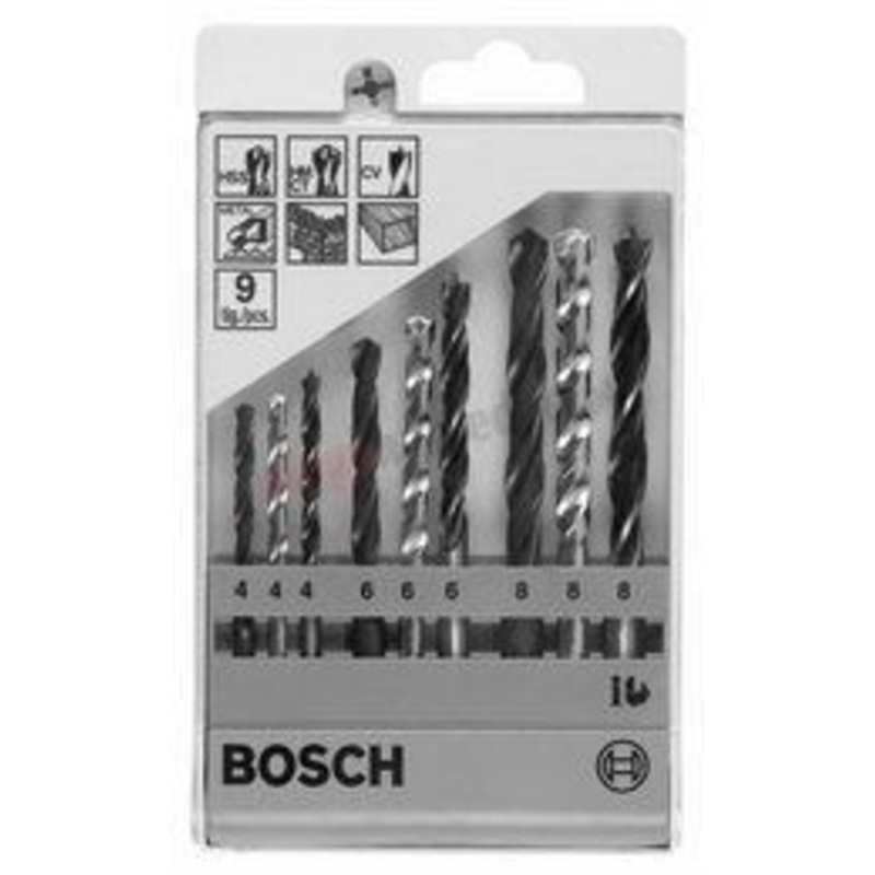 Bosch 9 Piece Mixed Drill Bit Set 2607018368