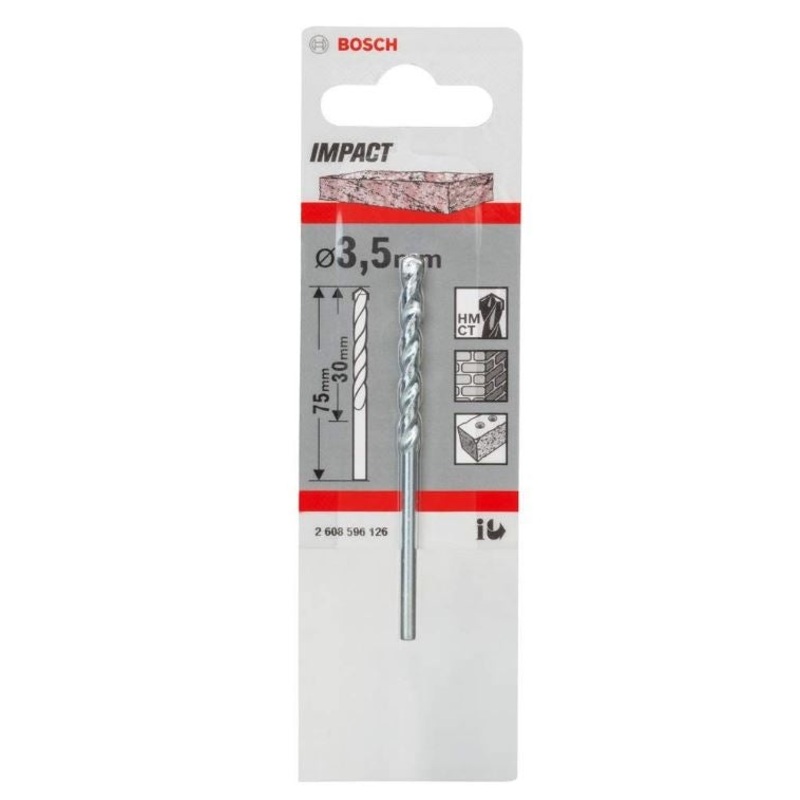 Bosch Cyl 1 Masonry Drill Bit 3.5 X 40 X 75mm. D 2.8mm 2608596126