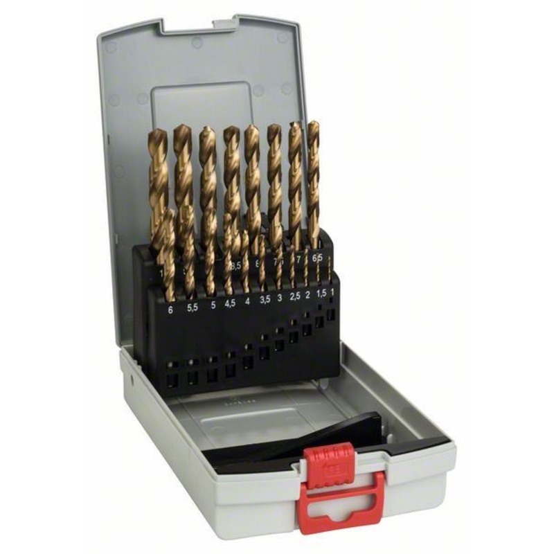 Bosch 19 piece ProBox metal drill bit set HSS TiN 1 10 mm 2608587015