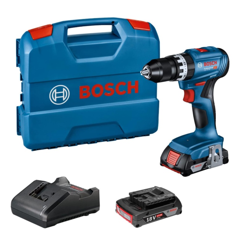 Bosch E-STOCK GSB 18V-45 2 x 2.0ah battery In L-Case 06019K3370