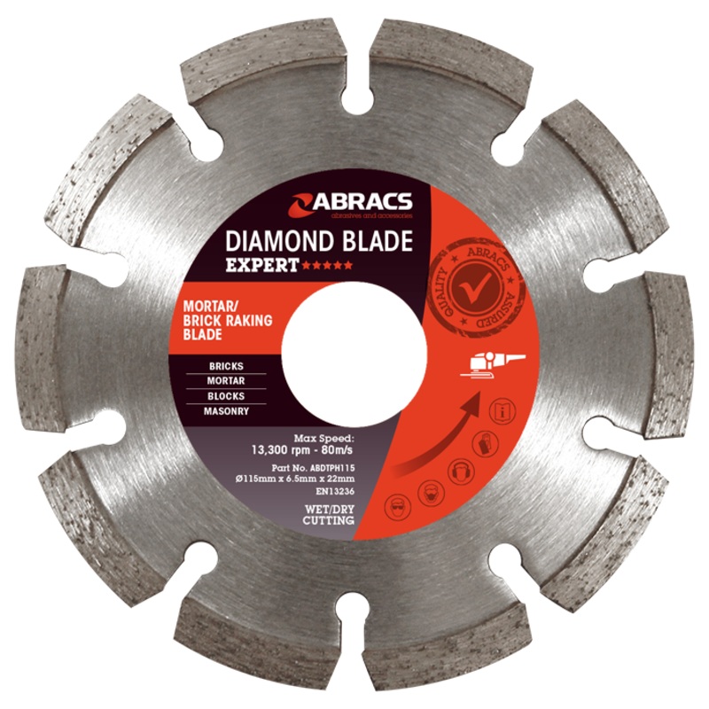 Abracs ABDBTPH125 125mm Brick Raking Blade ABR ABDBTPH125