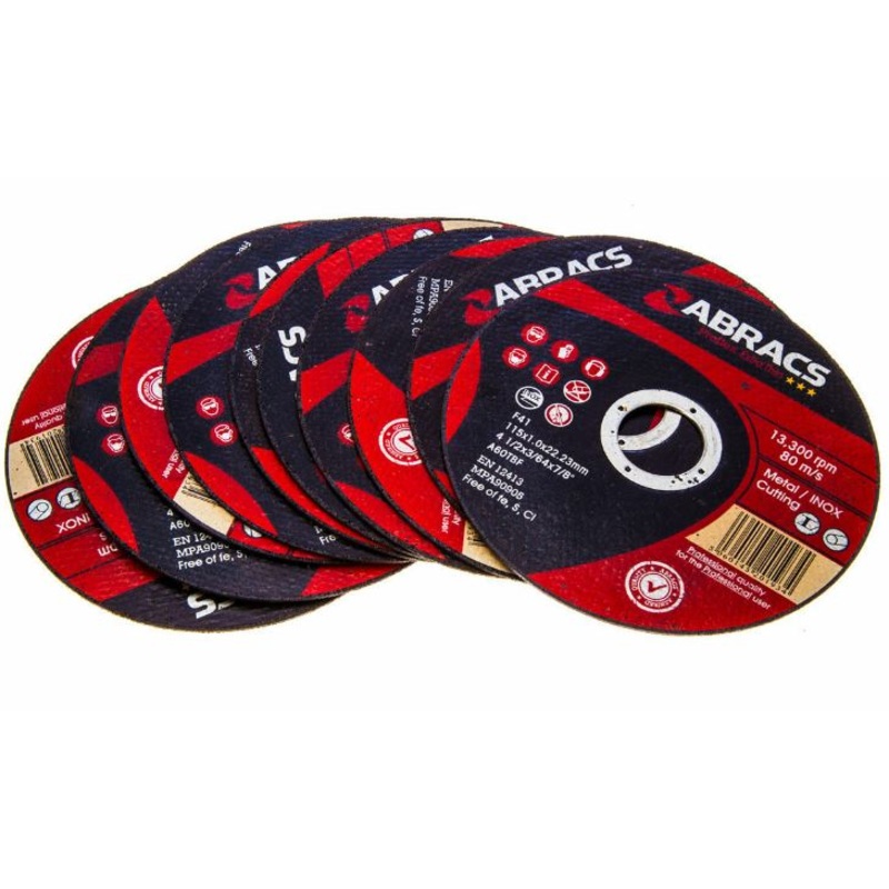 Abracs Proflex PFET11510FI Extra Thin INOX Cutting Disc 115 x 1.0 x 22mm (Pack of 10 in Tin)