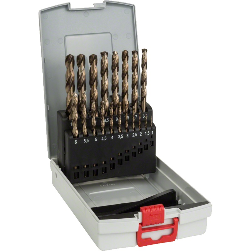 Bosch 19 piece ProBox Metal Drill Bit Set HSS Co. DIN 338 (Cobalt Alloy) 2608587014