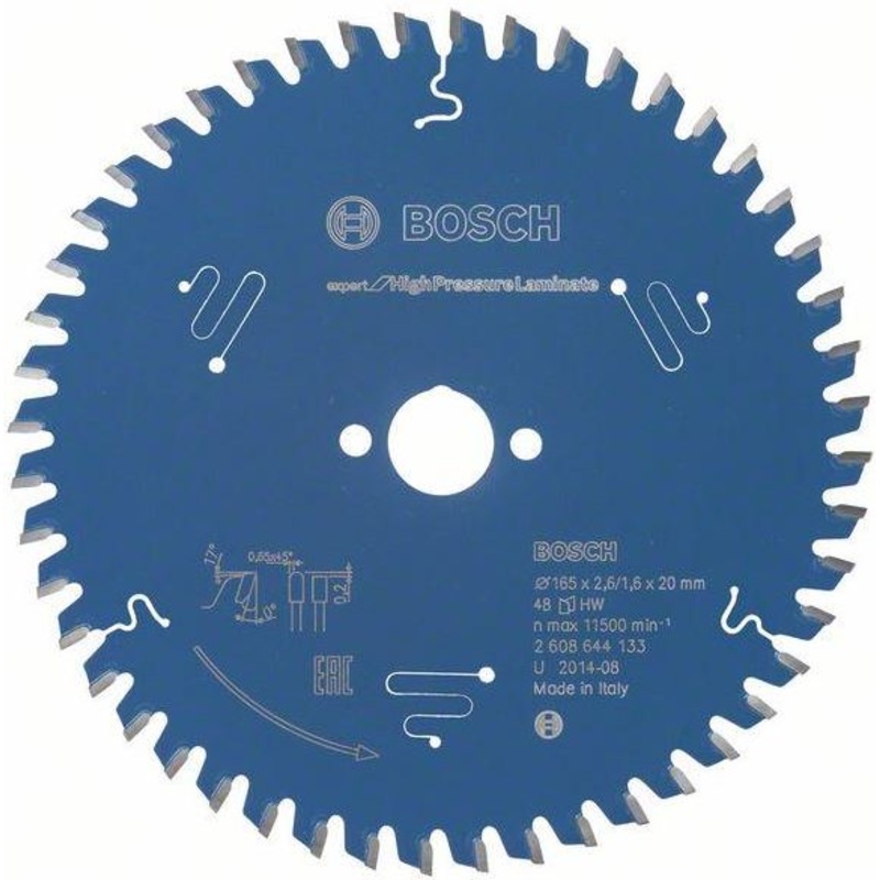 Bosch Circular Saw Blade Expert for High Pressure Laminate 165x20x2.6mm. 48T 2608644133