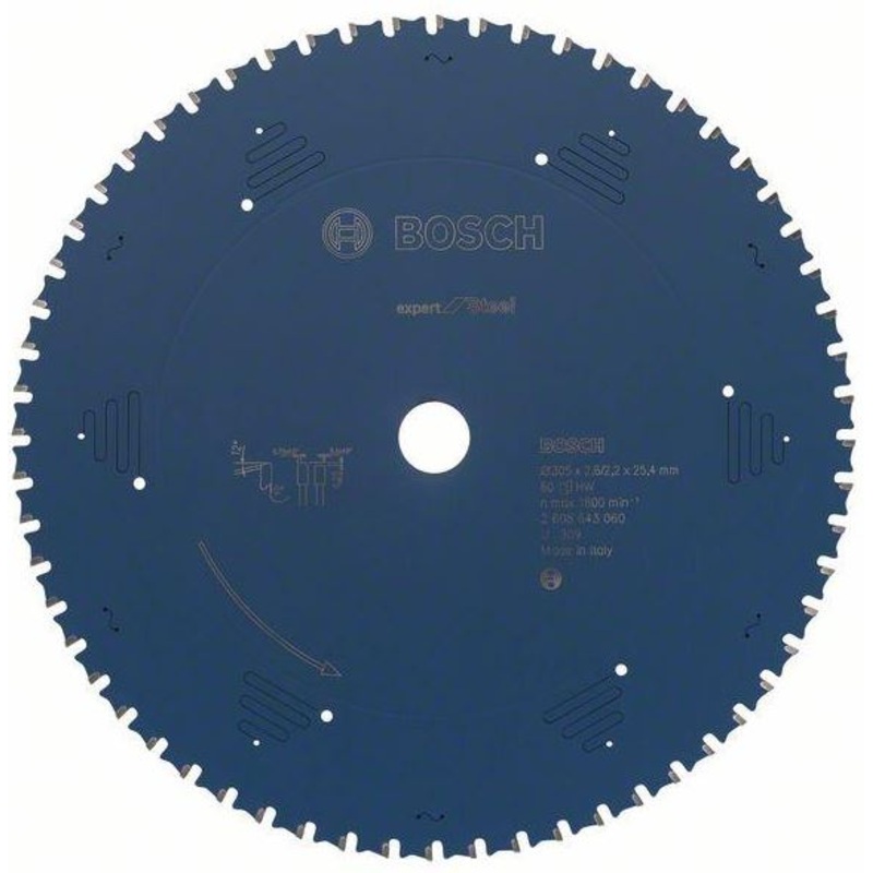 Bosch Circular Saw Blade Expert for Steel 305×25.4×2.6mm. 60T 2608643060