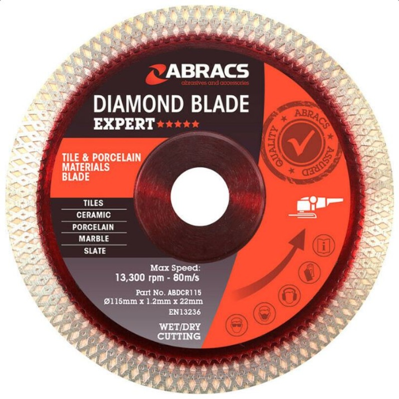Abracs ABDCR115 Tile & Porcelain Diamond Blade 115mmx1.2mmx22mm