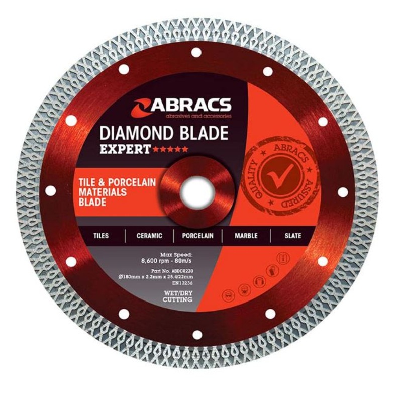 Abracs ABDCR230 Tile & Porcelain Diamond Blade 230mmx2.4mmx25.4mm 22mm