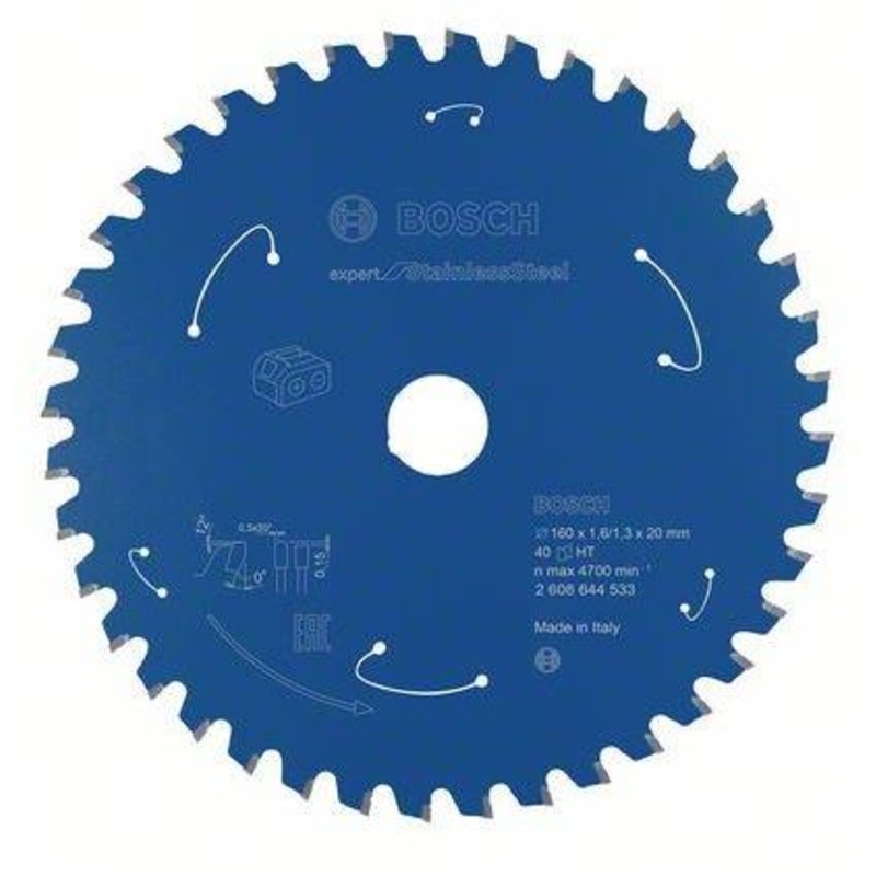 Bosch Circular Saw Blade Expert for Stainless Steel 160×1.6x20mm. 40T 2608644533