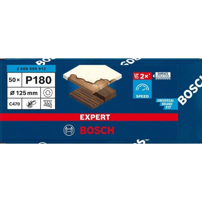 Bosch Expert C470 Sandpaper 125mm G180 50PCE 2608900913