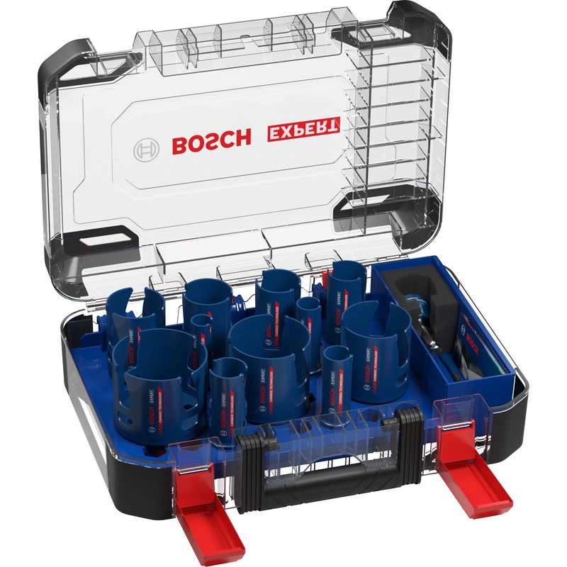 Bosch EXPERT Construction Material Hole Saw Set 20 22 25 32 35 40 44 51 60 68 76 mm 15 pc 2608900489