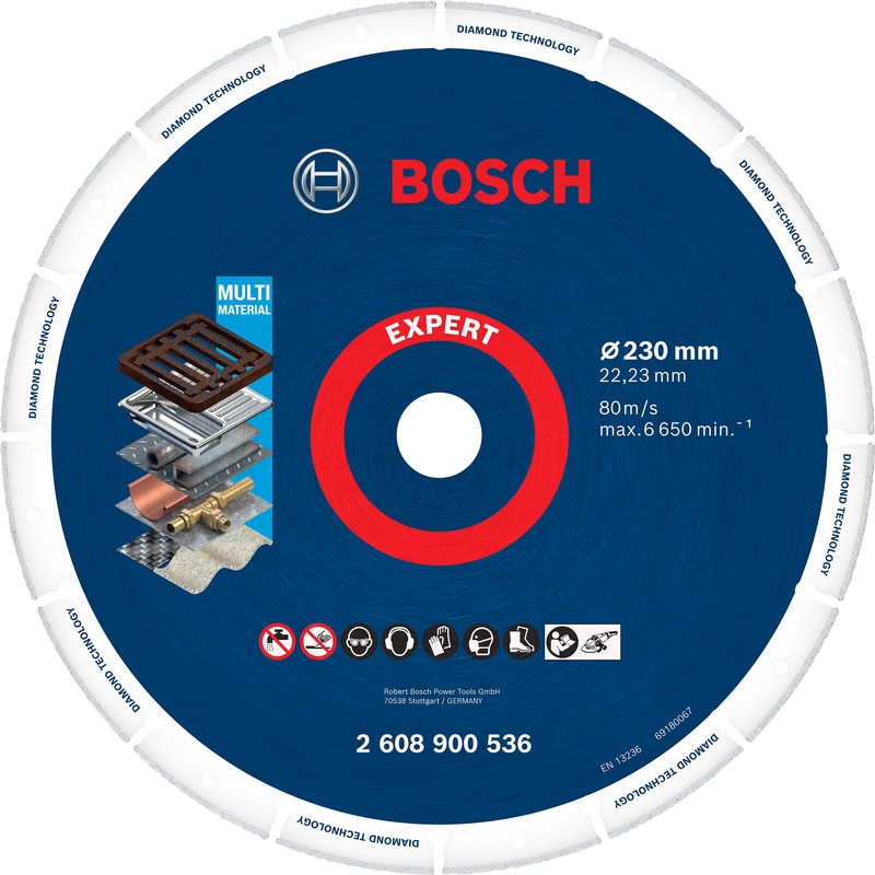 Bosch EXPERT Diamond Metal Wheel Large Size Cutting Disc 230 x 22.23 mm 2608900536