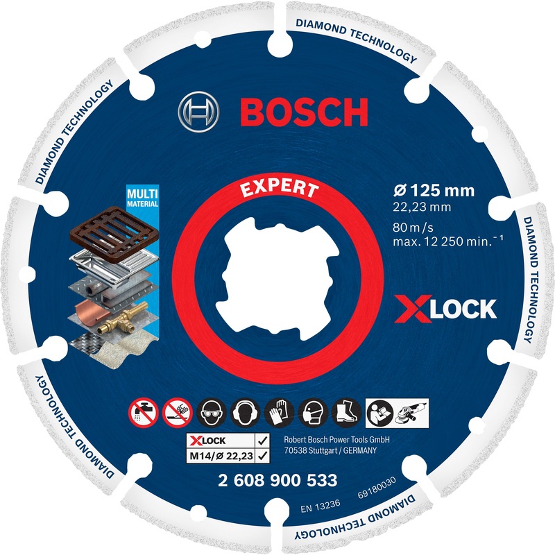 Bosch EXPERT Diamond Metal Wheel X LOCK Cutting Disc 125 x 22.23 mm 2608900533