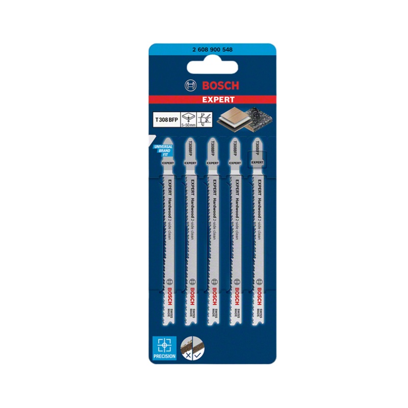 Bosch EXPERT T308BFP Jigsaw Blade Hardwood 5 Pack