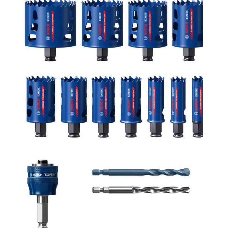 Bosch EXPERT Tough Material holesaw 20.22.25.32.35.40.44.51.60.64.76 mm 14 pc
