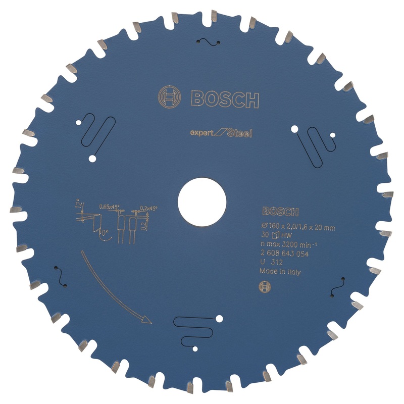 Bosch Circular saw blade Expert for Steel 160 x 20 x 2.0 mm. 30 2608643054