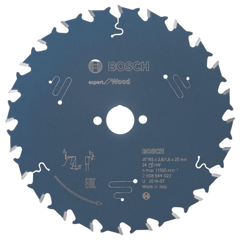 Bosch Circular saw blade Expert for Wood 165 x 20 x 2.6 mm. 24 2608644022