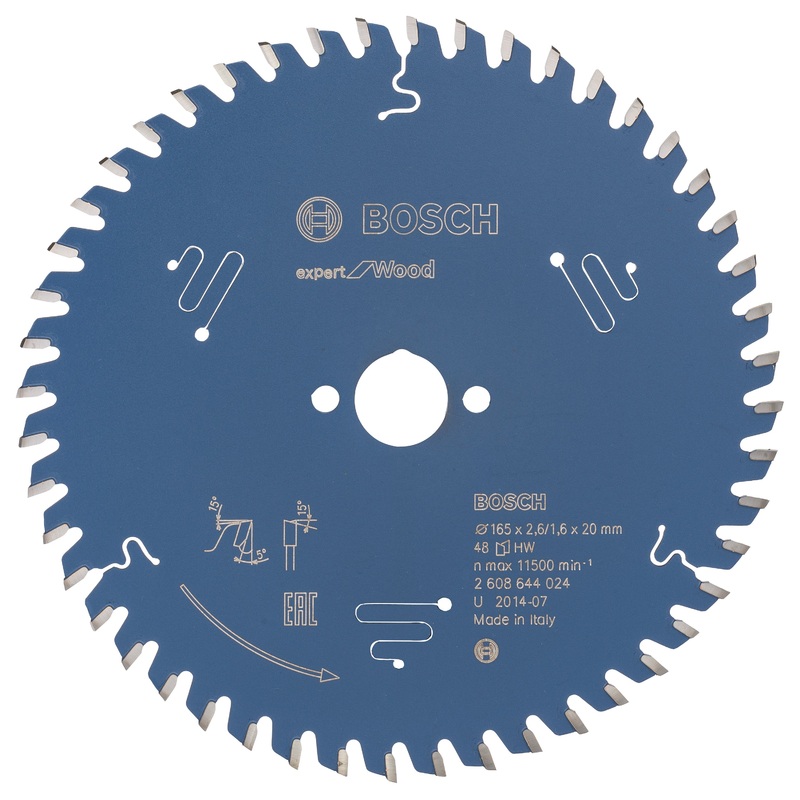 Bosch Circular saw blade Expert for Wood 165 x 20 x 2.6 mm. 48 2608644024