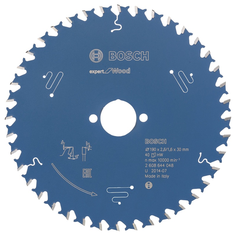 Bosch Circular saw blade Expert for Wood 190 x 30 x 2.6 mm. 40 2608644048