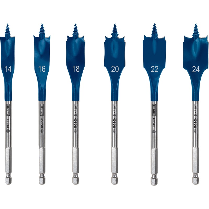 Bosch EXPERT Self Cut Speed Spade Drill Bit Set 14 16 18 20 22 24 mm 6 pc 2608900332