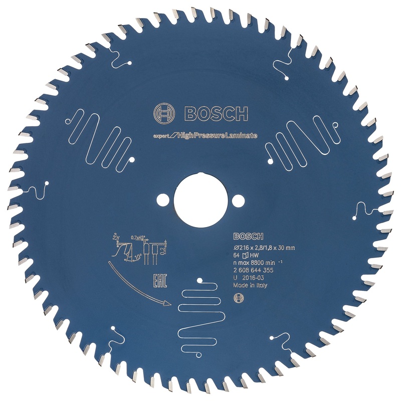 Bosch Expert for High Pressure Laminate Circular Saw Blade 216×30 64 2608644355