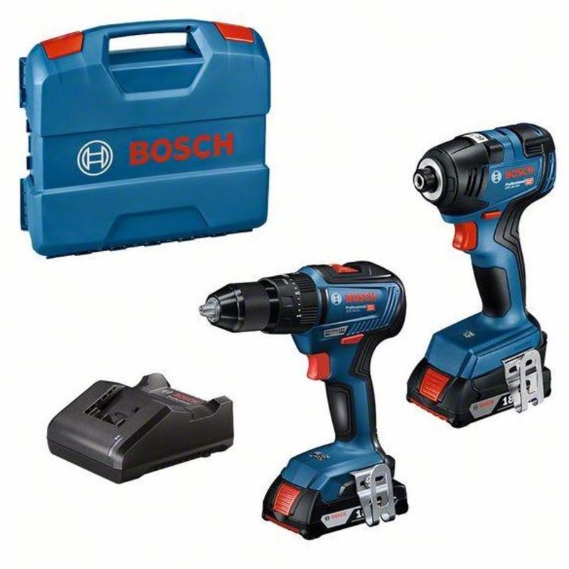 Bosch E-STOCK GSB 18V 55 GDX 18V 200 C Brushless Combi Kit 2 x 5.0ah Batteries 0615990M71