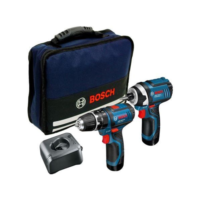 Bosch E-STOCK GSB+GDR 12V Imp.DriverDrill Kit 2x2A Softshell Bag 06019A6979