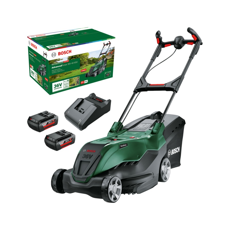 Bosch AdvancedRotak 36V 40 650 (2×2.0Ah) Cordless Lawn Mower 06008B9F71