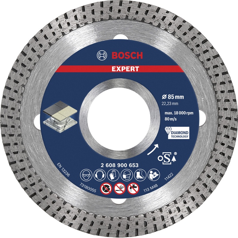 Bosch EXPERT HardCeramic Diamond Cutting Disc 85×22.23×1.6x7mm 2608900653