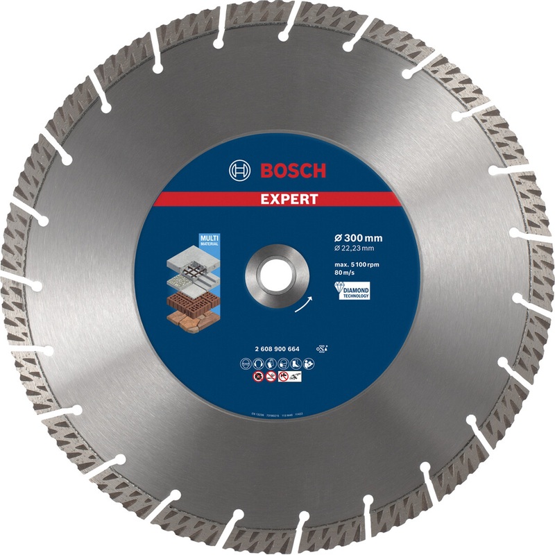Bosch EXPERT MultiMaterial Diamond Cutting Disc 300×22.23×2.8x15mm 2608900664