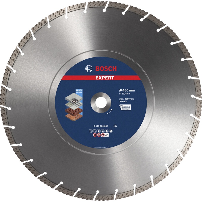 Bosch EXPERT MultiMaterial Diamond Cutting Disc 450×25.40×3.3x12mm 2608900668