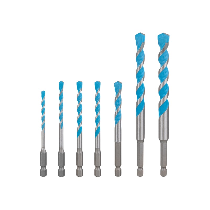 Bosch EXPERT HEX-9 Multi Construction Drill Bit 7pc set 4/5/6/8/10/12 2608902370
