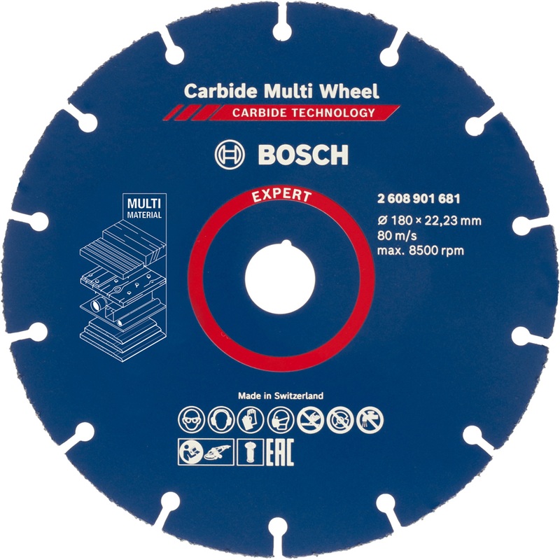Bosch EXPERT Carbide Multi Wheel Cutting Disc 180mm 22.23mm 2608901681