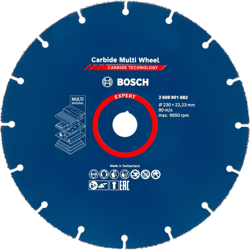 Bosch EXPERT Carbide Multi Wheel Cutting Disc 230mm 22.23mm 2608901682