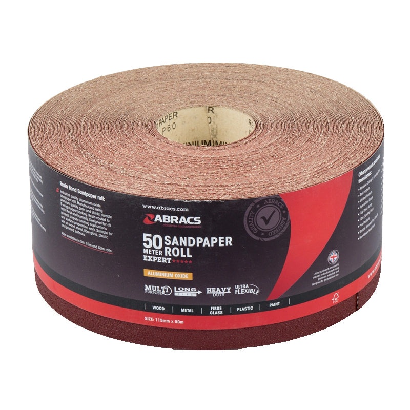 Abracs ABS11550080 115MMx50M Sandpaper Roll 80G ABR-ABS11550080