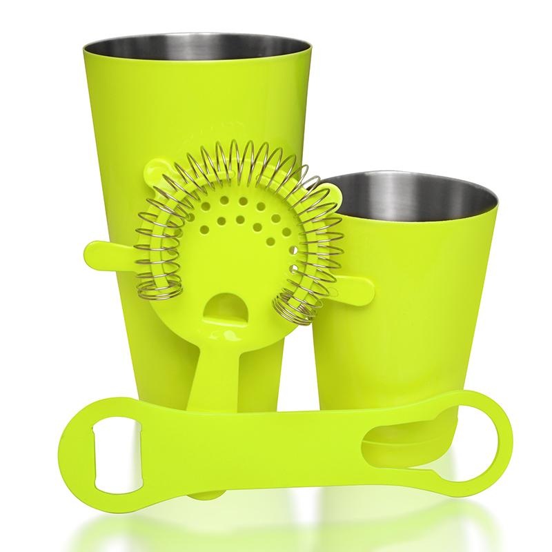 4 Piece Neon Yellow Powder Coated Bar Set with V-Rod