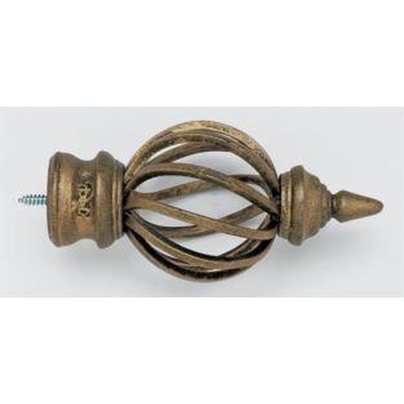 Bird Cage Finial With Plug – Iron Gold – 801
