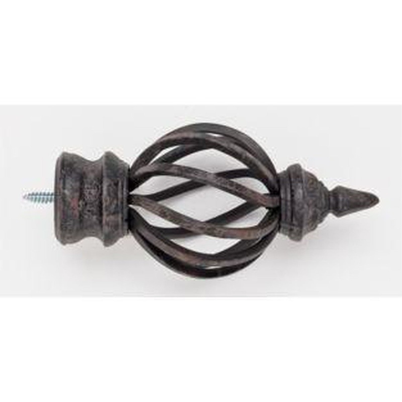 Bird Cage Finial With Plug – Iron Oxide – 802