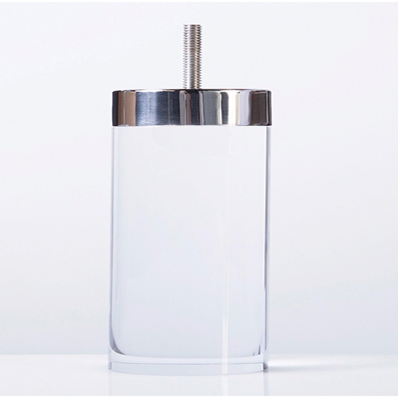 Acrylic Cylinder Leg w/ Stainless top 2.25 Diameter 3 Tall