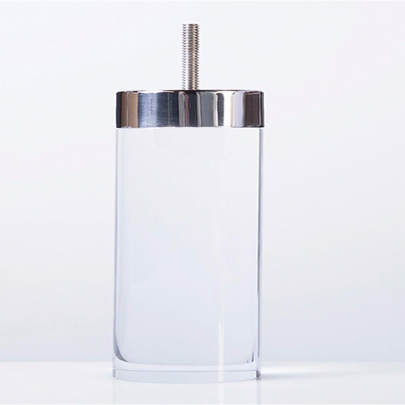 Acrylic Cylinder Leg w/ Stainless Top 2.25 Diameter 4 Tall