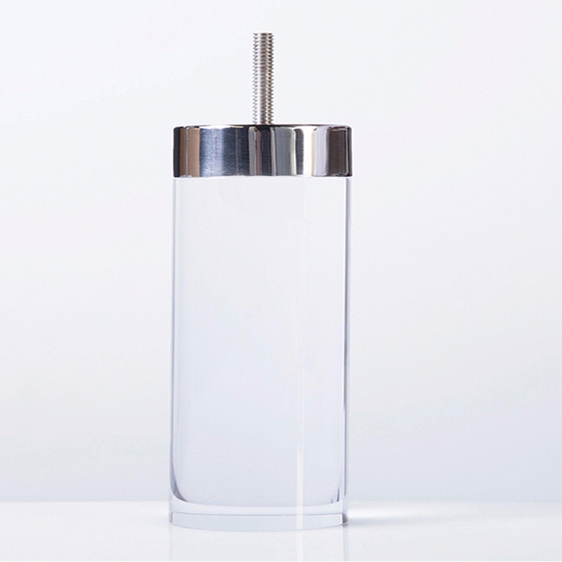 Acrylic Cylinder Leg w/ Stainless Top 2.25 Diameter 5 Tall