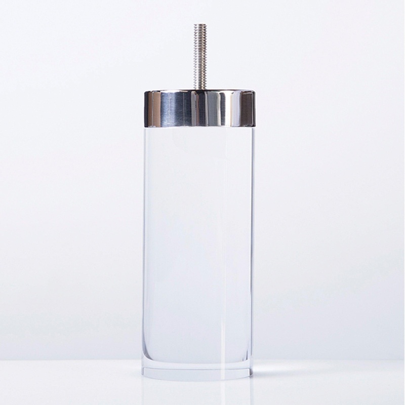 Acrylic Cylinder Leg w/ Stainless Top 2.25 Diameter 6 Tall