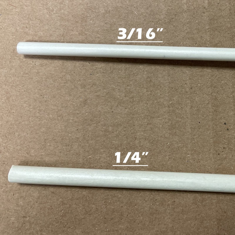 1/4 Fiberglass Round Roman Shade Rib – Uncut 14′