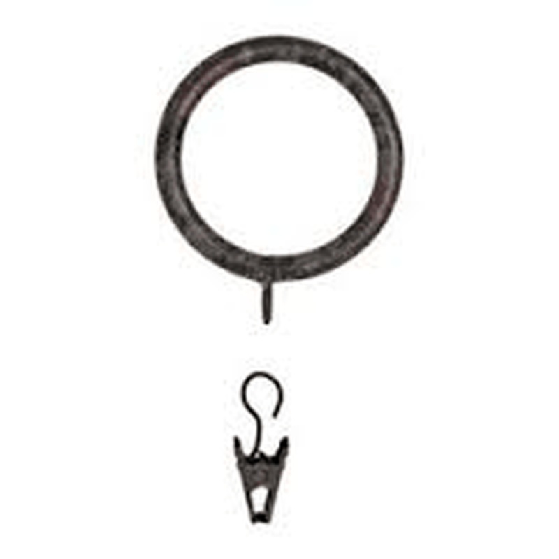 Wrought Iron Eyeler Rings With Clips – 777 – Rust