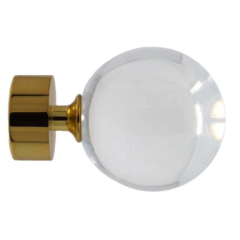 1-3/4 Large Sphere Finial With Brass Base