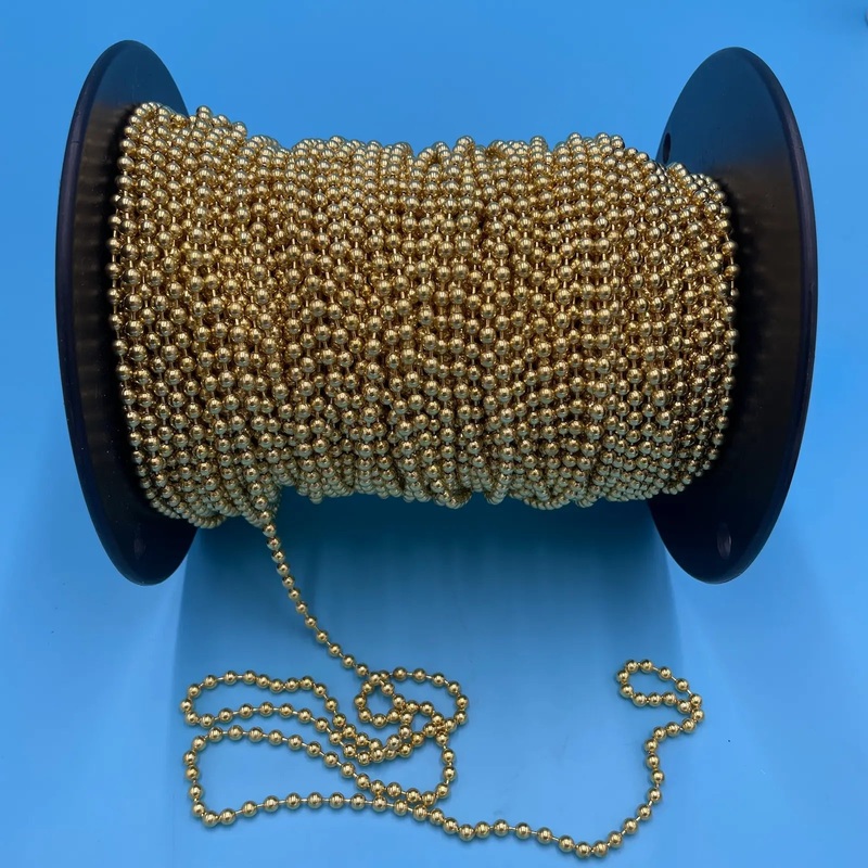 #10 Polished Brass Ball Chain – 500ft/Roll